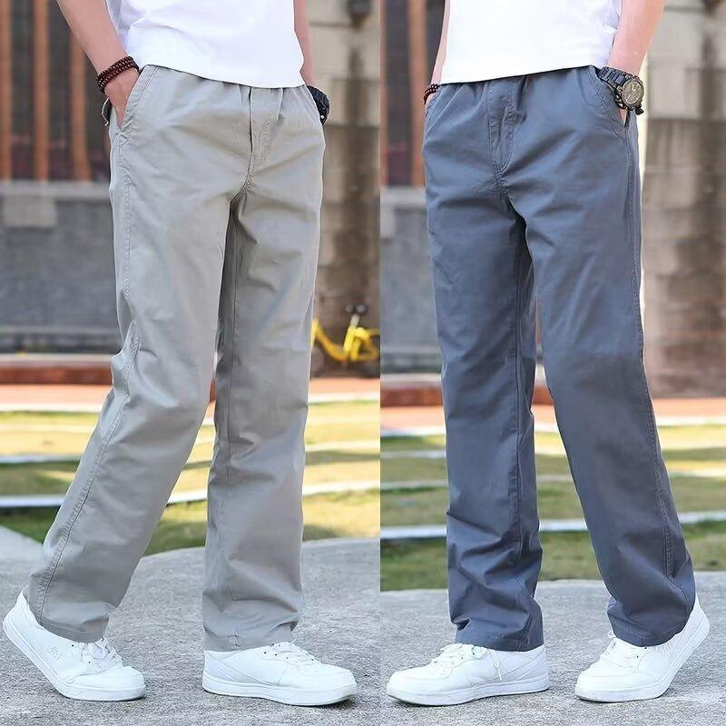 メンズ チノパンツ 夏 ストレートパンツ 薄手 チノパン ワイドパンツ セミワイド ゆったり コットン ツイル生地 ゴムウエスト 大きいサイズ 大 | ブランド登録なし | 08