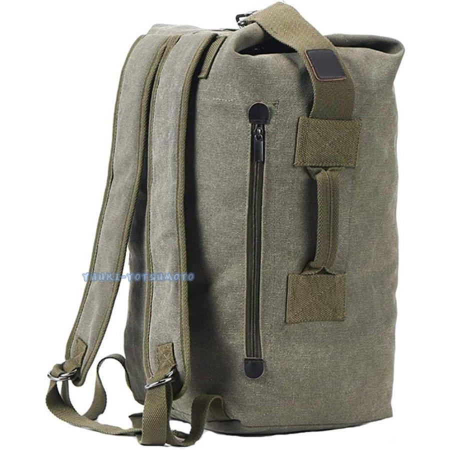 ダッフルバッグ 帆布 キャンバス バッグ リュックサック ボストンバッグ 2way 登山 防災 大容量 サイクリング 旅行 アウトドア 男女兼用バッグ | ブランド登録なし | 03