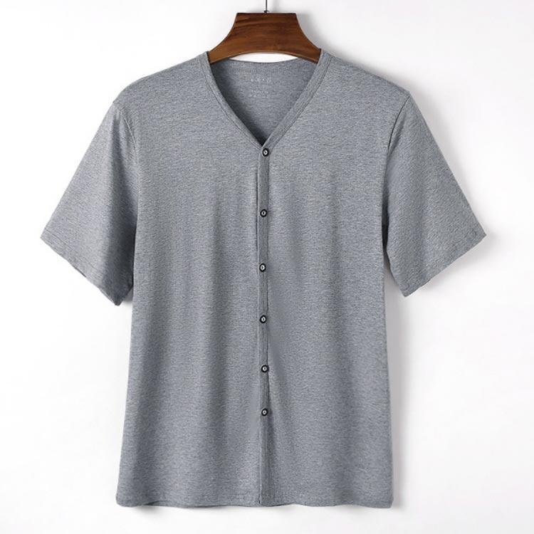 肌着 介護用 前開き インナーシャツ 入院 メンズ Vネック 肌着 ス 肌着 ルームウェア 下着 部屋着 Tシャツ 吸汗速乾 インナーシャツ 手 | ブランド登録なし | 03