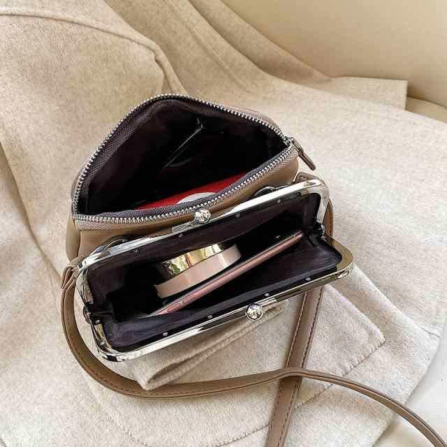 がま口バッグショルダーバッグレディース2wayスマホポシェットポーチミニハンドバッグお出かけレトロ大人可愛いPU | ブランド登録なし | 16