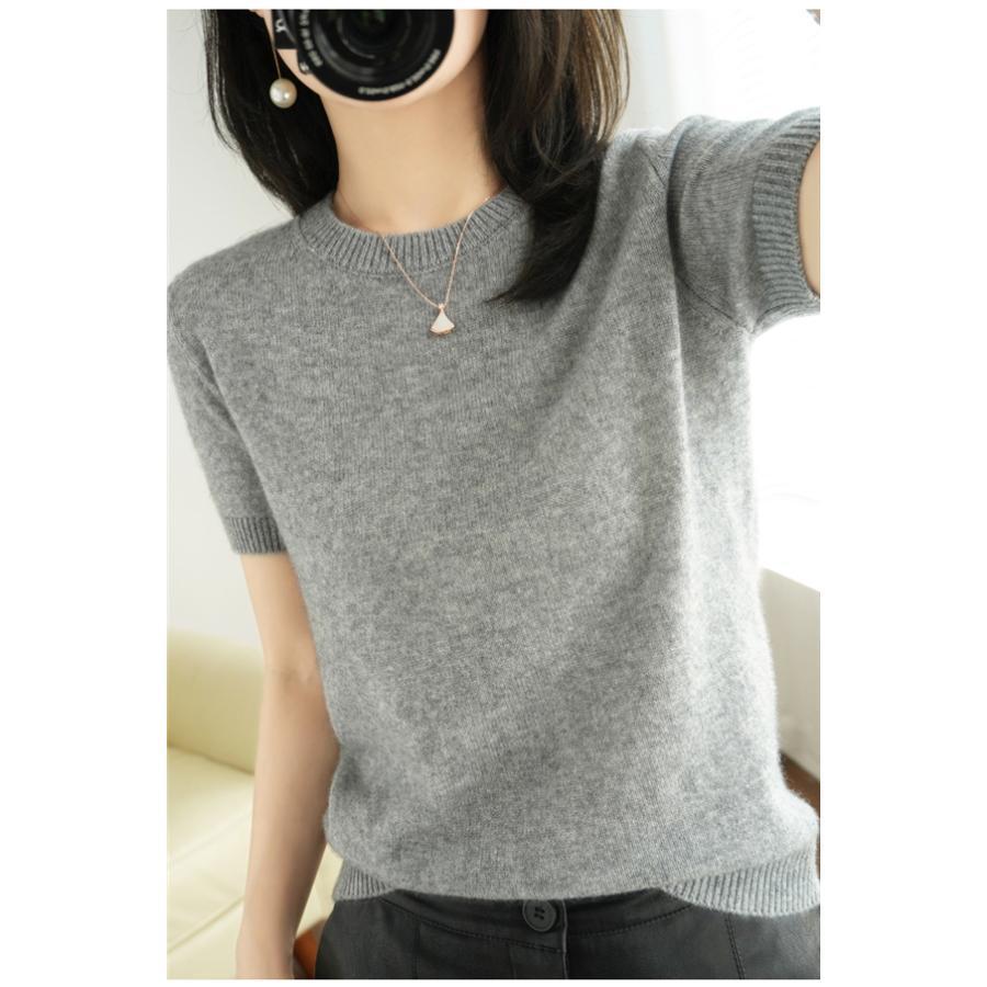 サマーニット レディース 半袖 tシャツ プルオーバー タートルネック 夏 ス おしゃれ ストレッチ きれいめ 着痩せ シンプル | ブランド登録なし | 13