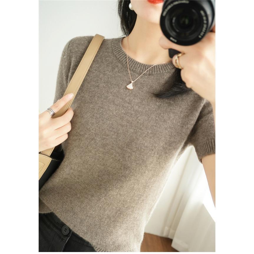 サマーニット レディース 半袖 tシャツ プルオーバー タートルネック 夏 ス おしゃれ ストレッチ きれいめ 着痩せ シンプル | ブランド登録なし | 14