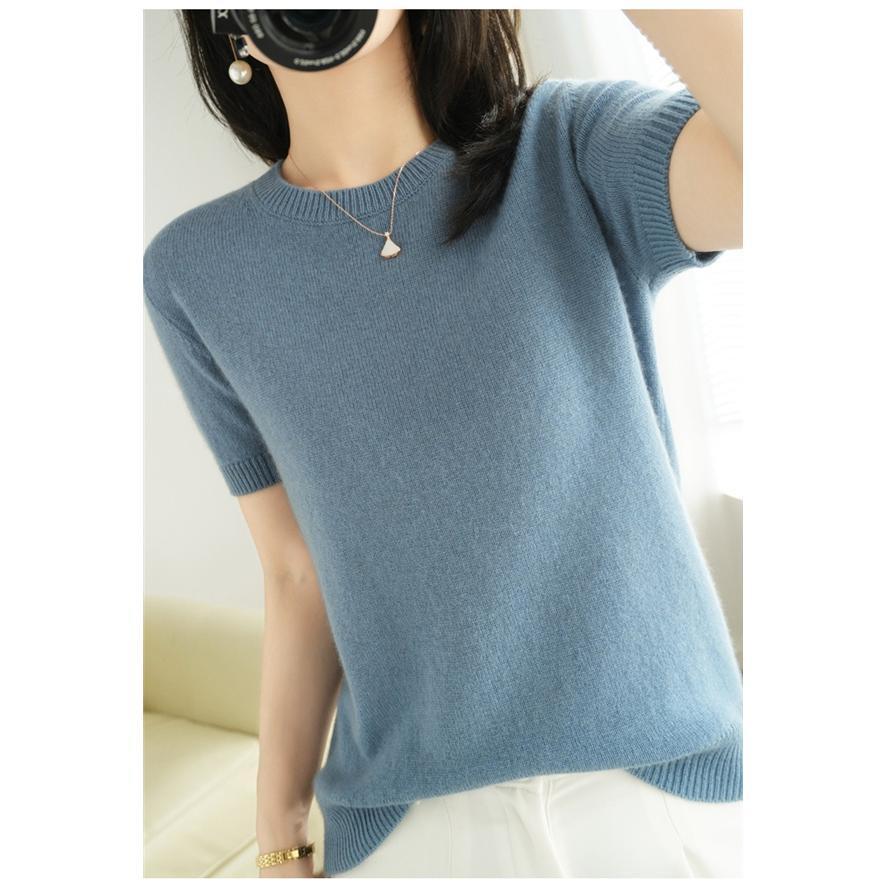 サマーニット レディース 半袖 tシャツ プルオーバー タートルネック 夏 ス おしゃれ ストレッチ きれいめ 着痩せ シンプル | ブランド登録なし | 16