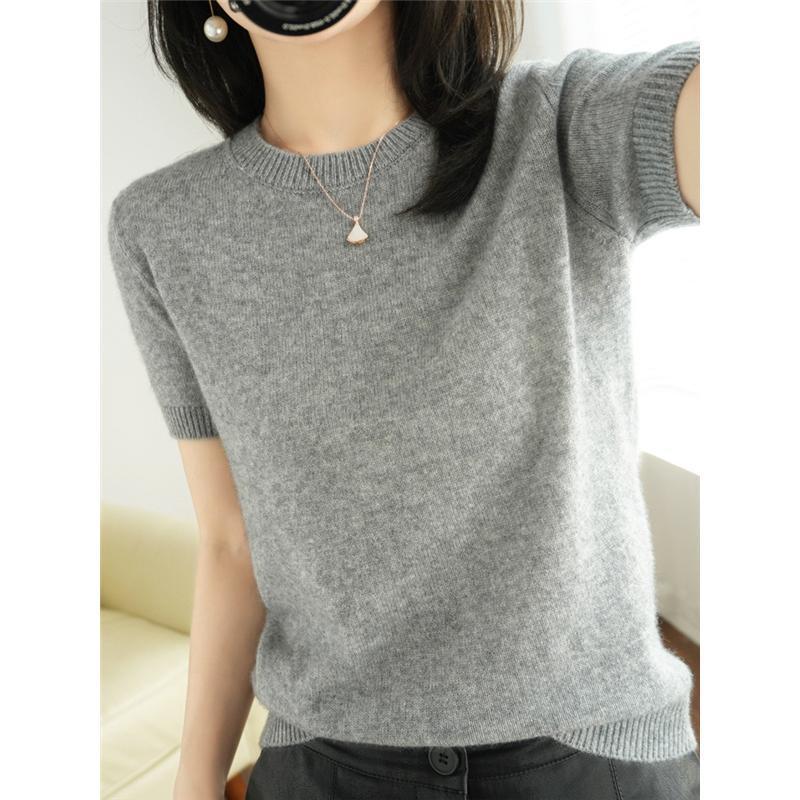 サマーニット レディース 半袖 tシャツ プルオーバー タートルネック 夏 ス おしゃれ ストレッチ きれいめ 着痩せ シンプル | ブランド登録なし | 03