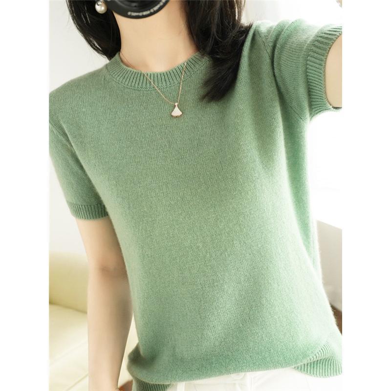 サマーニット レディース 半袖 tシャツ プルオーバー タートルネック 夏 ス おしゃれ ストレッチ きれいめ 着痩せ シンプル | ブランド登録なし | 04