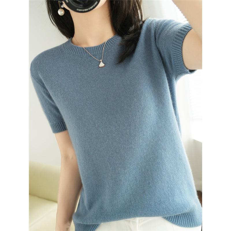 サマーニット レディース 半袖 tシャツ プルオーバー タートルネック 夏 ス おしゃれ ストレッチ きれいめ 着痩せ シンプル | ブランド登録なし | 06