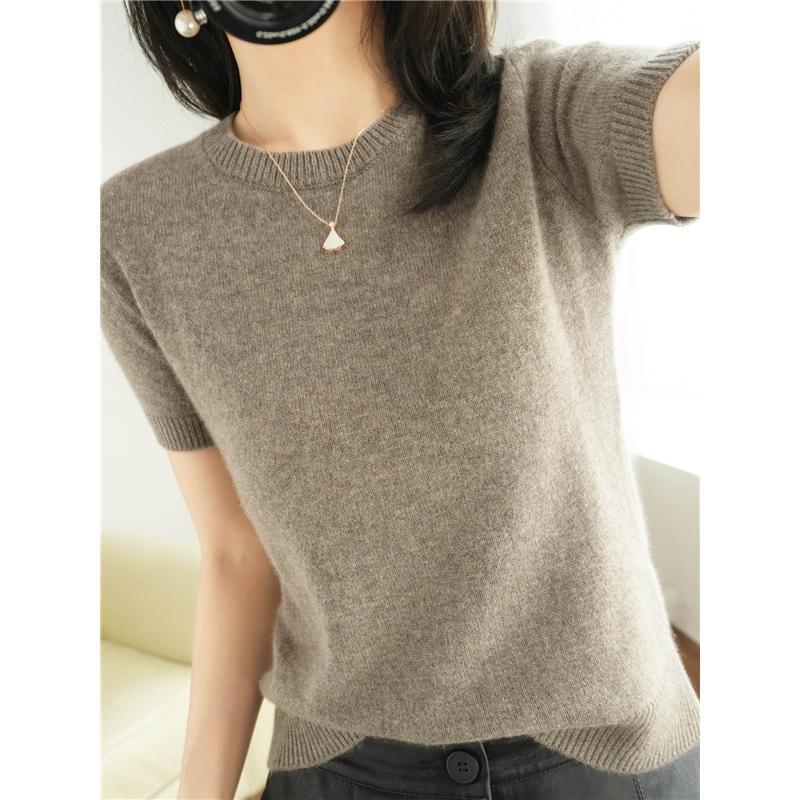 サマーニット レディース 半袖 tシャツ プルオーバー タートルネック 夏 ス おしゃれ ストレッチ きれいめ 着痩せ シンプル | ブランド登録なし | 07