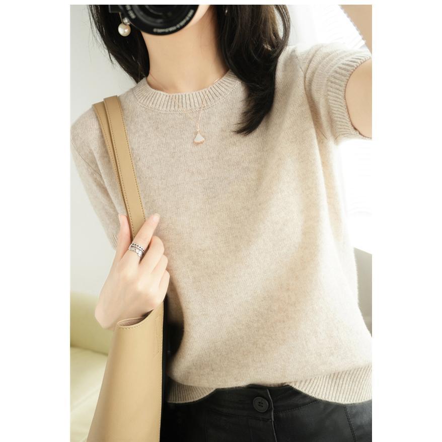 サマーニット レディース 半袖 tシャツ プルオーバー タートルネック 夏 ス おしゃれ ストレッチ きれいめ 着痩せ シンプル | ブランド登録なし | 09