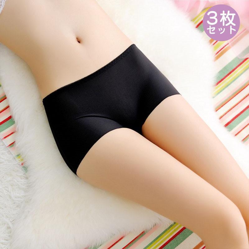ボクサーパンツ レディース ボクサーショーツ 3枚セット ショーツレディース パンツ 下着 女性 ショーツ ノーライン シームレス スパッツ 肌着 | ブランド登録なし | 01