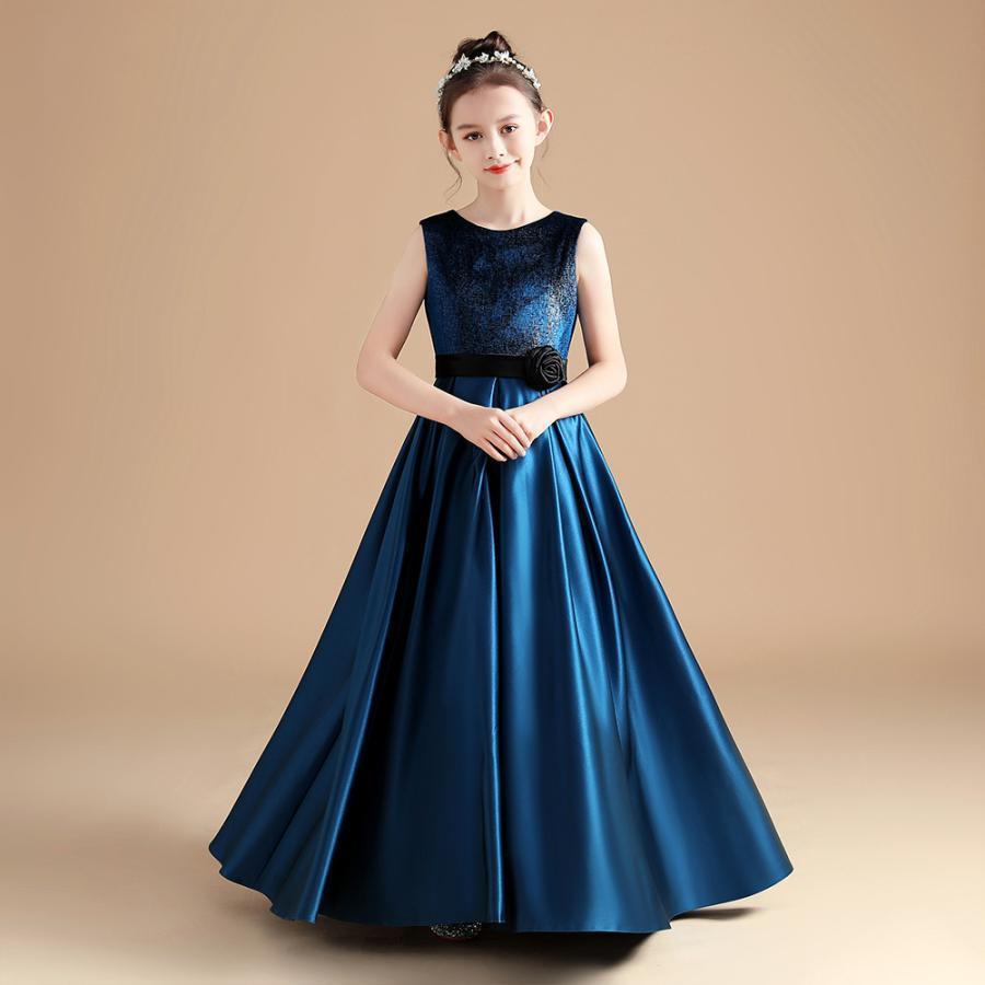 子供ドレス ピアノ発表会 ロング 結婚式 キッズ フォーマルドレス 袖なし ワンピース 子どもドレス ジュニアドレス 120~170cm | ブランド登録なし | 01
