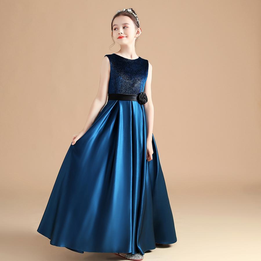 子供ドレス ピアノ発表会 ロング 結婚式 キッズ フォーマルドレス 袖なし ワンピース 子どもドレス ジュニアドレス 120~170cm | ブランド登録なし | 03