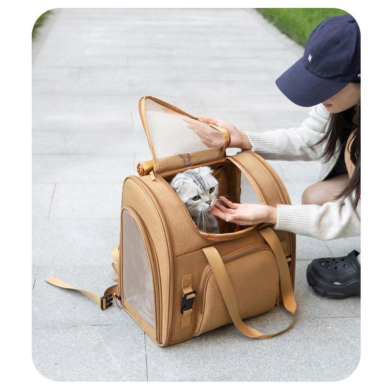 ペットキャリー ペット キャリーバッグ 猫用キャリー 犬用キャリー ペットリュック 2WAY 拡張版 手持ち 折りたたみ バッグ アウトドアキャリー 通院 ペット用品 | ブランド登録なし | 20