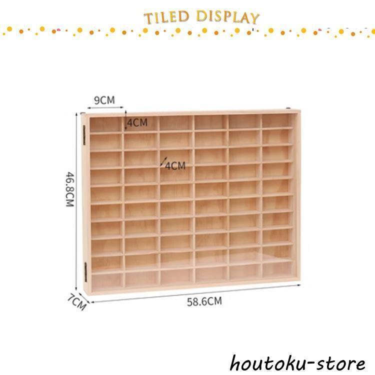 ミニカー 収納 ミニカーケース 木製 コレクションボード 10×6マス 扉あり 高さ46.8cm 幅58.6m 奥行き7cm 収納 コレクションケース | ブランド登録なし | 06