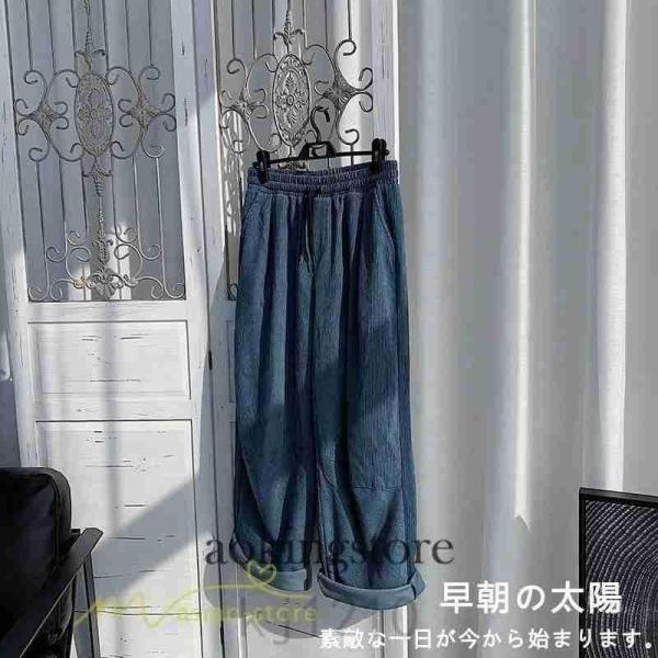 メンズ春秋ワイドパンツロング丈カジュアルパンツガウチョパンツ着痩せ男女兼用新作コーデュロイお出かけ着回しゆったりおしゃれ | ブランド登録なし | 01