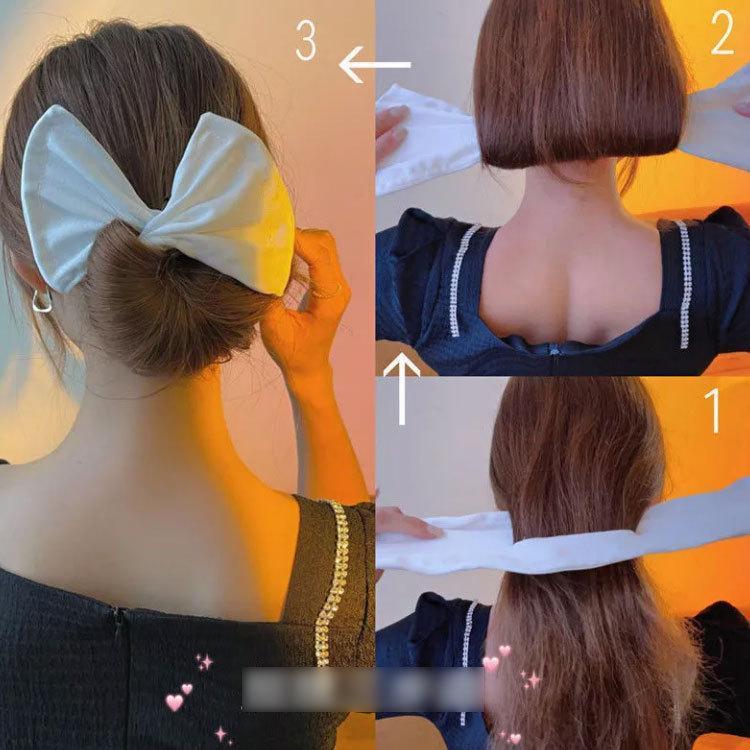 お団子ヘア メーカー おだんご ヘアアレンジ 髪飾り お団子グッズ バレエ 髪留め ドーナツ まとめ髪 ヘアセット リボン 花 | ブランド登録なし | 02