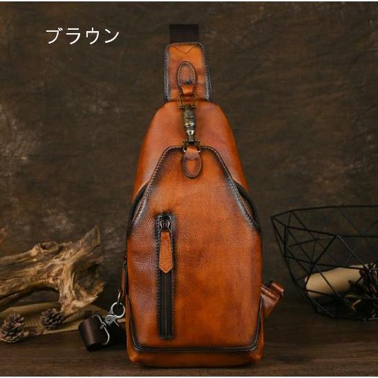 ボディバッグ メンズ 　2way 縦型　斜め掛け　ショルダーバッグ 自転車　鞄 レザー　ワンショルダー カジュアル 機能性 | ブランド登録なし | 02