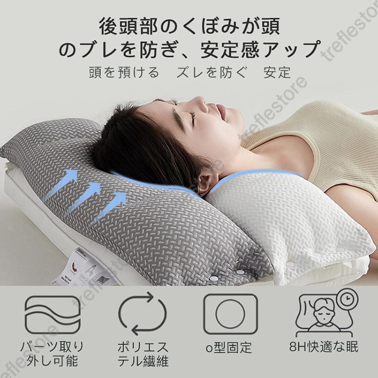 枕 肩こり 二段階高さ 首こり まくら マクラ 快眠枕 安眠枕 高反発枕 高さ調節 横向き寝用枕 ストレートネック 通気性抜群 軽い 防臭 いびき防止 | ブランド登録なし | 08