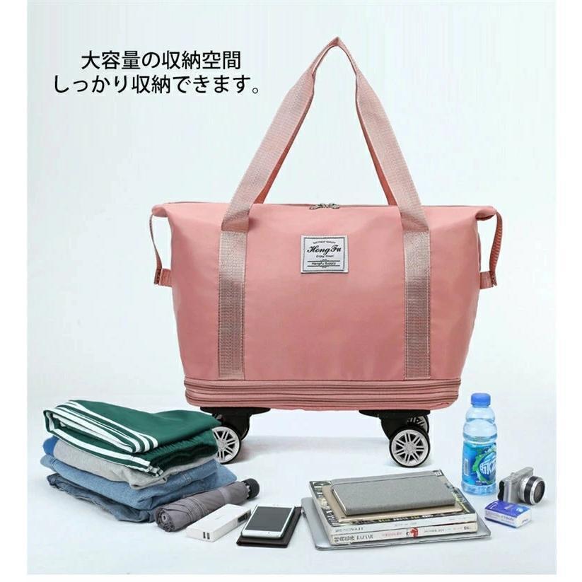 キャリーバッグ ショッピングカート 4輪 横押し 折りたたみ 軽量 軽い 旅行カバン 大容量 機内持ち込み 旅行 ボストンバッグ 無地 おしゃれ 防水 | ブランド登録なし | 10
