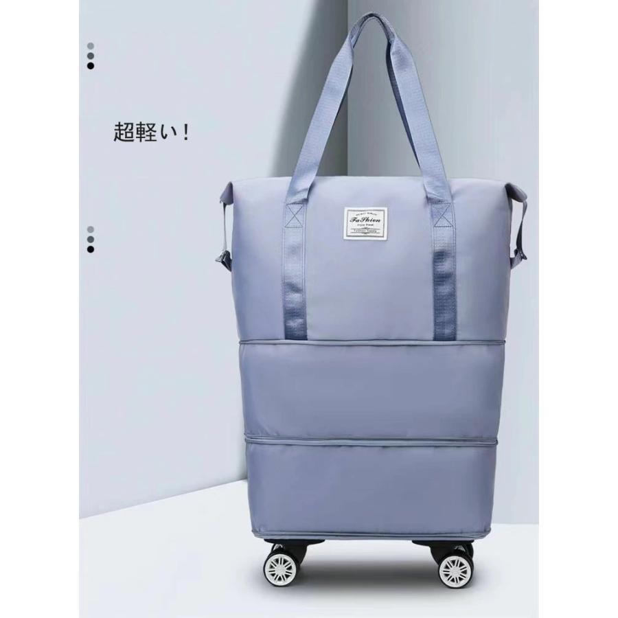 キャリーバッグ ショッピングカート 4輪 横押し 折りたたみ 軽量 軽い 旅行カバン 大容量 機内持ち込み 旅行 ボストンバッグ 無地 おしゃれ 防水 | ブランド登録なし | 11