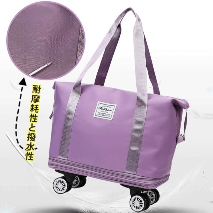 キャリーバッグ ショッピングカート 4輪 横押し 折りたたみ 軽量 軽い 旅行カバン 大容量 機内持ち込み 旅行 ボストンバッグ 無地 おしゃれ 防水 | ブランド登録なし | 01