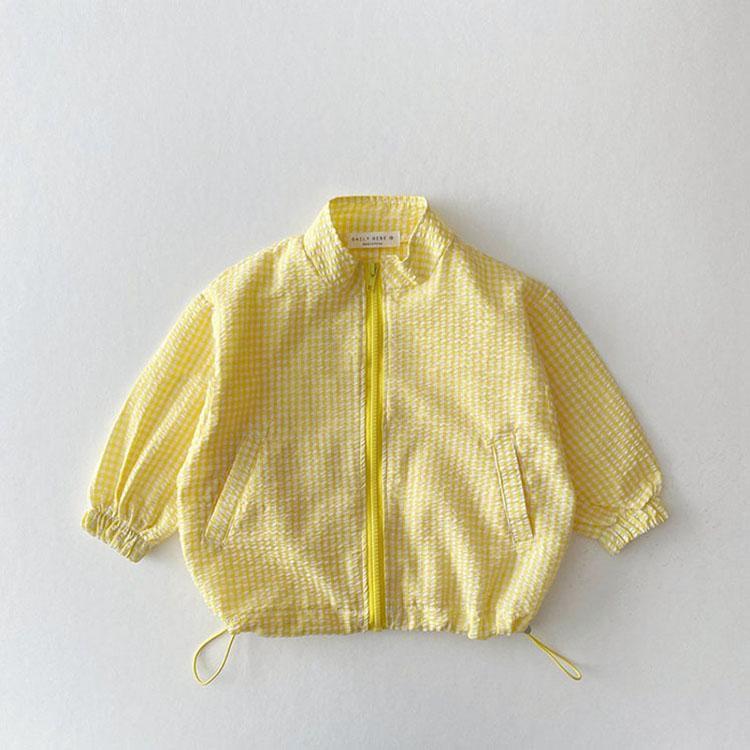 キッズ ベビー 服 サマー パーカー ラッシュガード 日焼け防止 冷房対策 子供服 ス コットン 綿 チェック柄 薄い 長袖 女の子 男の子 新生児 | ブランド登録なし | 01