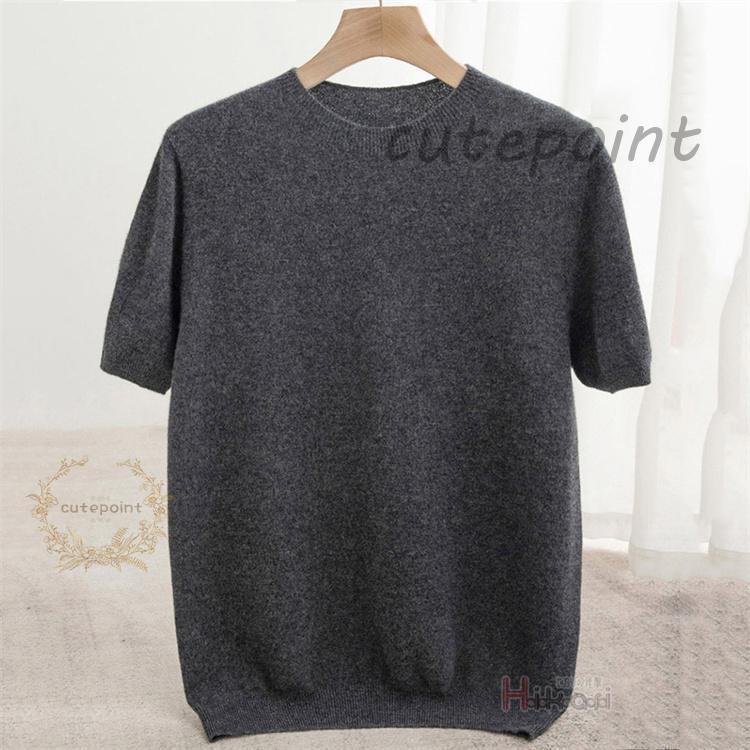 サマーニット メンズ おしゃれ 大人 薄手 ウール100％ 半袖ニット ニットTシャツ クルーネック サマーセーター 父の日 | ブランド登録なし | 18