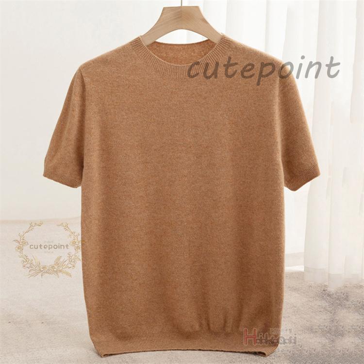 サマーニット メンズ おしゃれ 大人 薄手 ウール100％ 半袖ニット ニットTシャツ クルーネック サマーセーター 父の日 | ブランド登録なし | 03