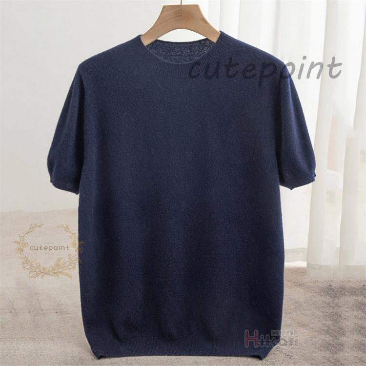 サマーニット メンズ おしゃれ 大人 薄手 ウール100％ 半袖ニット ニットTシャツ クルーネック サマーセーター 父の日 | ブランド登録なし | 06