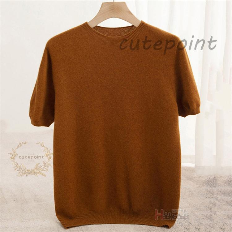 サマーニット メンズ おしゃれ 大人 薄手 ウール100％ 半袖ニット ニットTシャツ クルーネック サマーセーター 父の日 | ブランド登録なし | 09