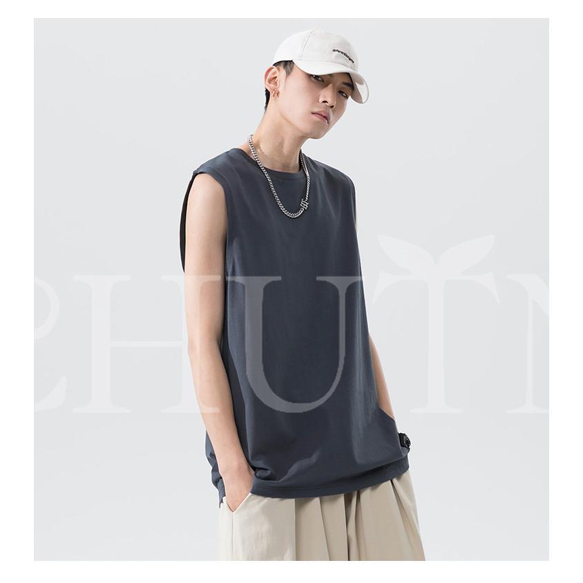 夏 タンク メンズ ラッシュガード スポーツ ジム ノースリーブ フレンチスリーブ ス シンプルTシャツ 丸首 ゆったり カジュアル おしゃれ | ブランド登録なし | 14