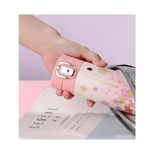 ステンレスボトル桜柄おしゃれ小さめマグボトルマグミニコーヒーボトル保冷保温ワンタッチ水筒軽量 | ブランド登録なし | 06