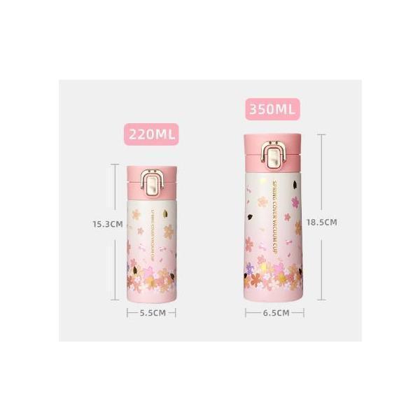 ステンレスボトル桜柄おしゃれ小さめマグボトルマグミニコーヒーボトル保冷保温ワンタッチ水筒軽量 | ブランド登録なし | 09