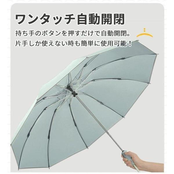 逆さ傘 折りたたみ傘 折り畳み傘 ワンタッチ 自動開閉 10本骨 逆折り 雨傘 日傘 濡れない 晴雨傘 大きいめサイズ 耐強風 軽量 遮熱 コンパクト | ブランド登録なし | 10