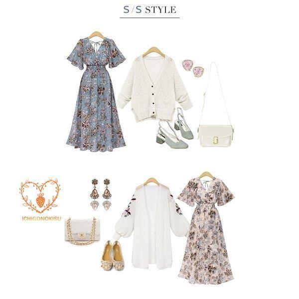 マキシ丈ワンピース 半袖 カシュクール ウエストゴム vネック バックリボン 花柄 シフォン レディース リゾート ビーチワンピース ロング | ブランド登録なし | 07