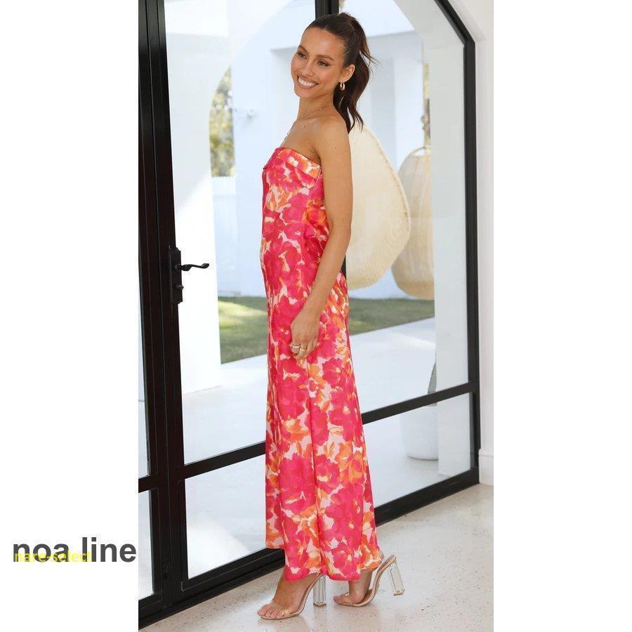 ハワイアンドレス フラドレス フラダンス ハワイアン ハワイムームー マキシワンピース ノースリーブ ロングドレス フラワープリント 花柄 背中開き | ブランド登録なし | 13