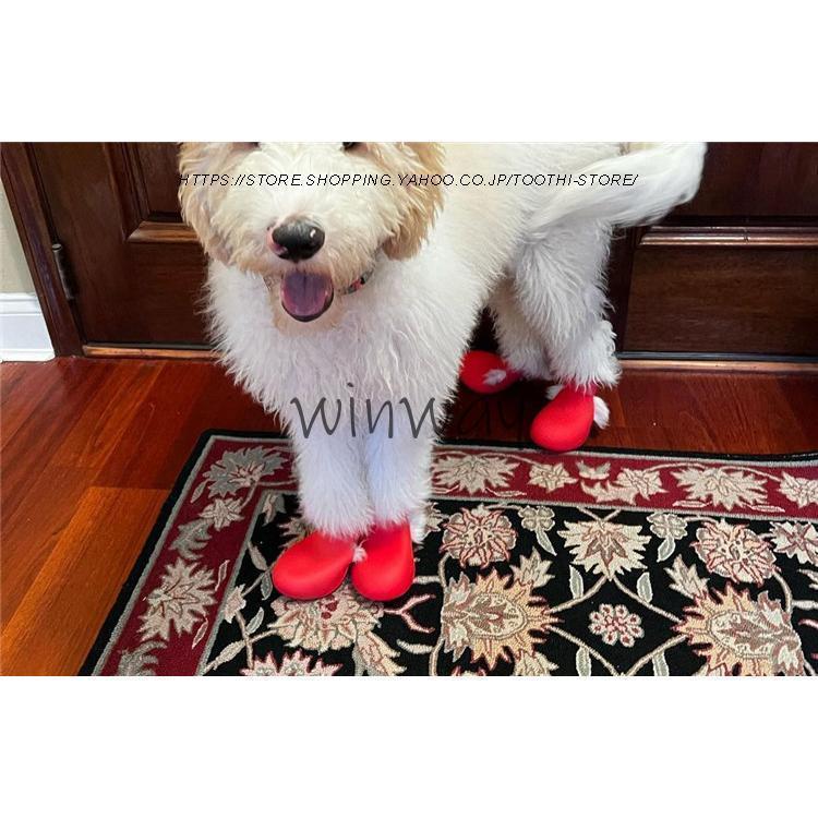 ドッグシューズ　犬の靴　犬用靴 ブーツ ペットシューズ 滑り止め お散歩 肉球保護 傷防止 ケガ防止 ソフト 中型犬 小型犬 転倒防止 履かせやすい | ブランド登録なし | 12