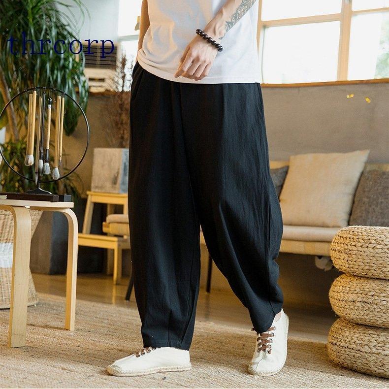 サルエルパンツ メンズ ワイドパンツ リネンイージーパンツ ハーレムパンツ ガウチョパンツ 薄手 カジュアル 大きいサイズ | ブランド登録なし | 14