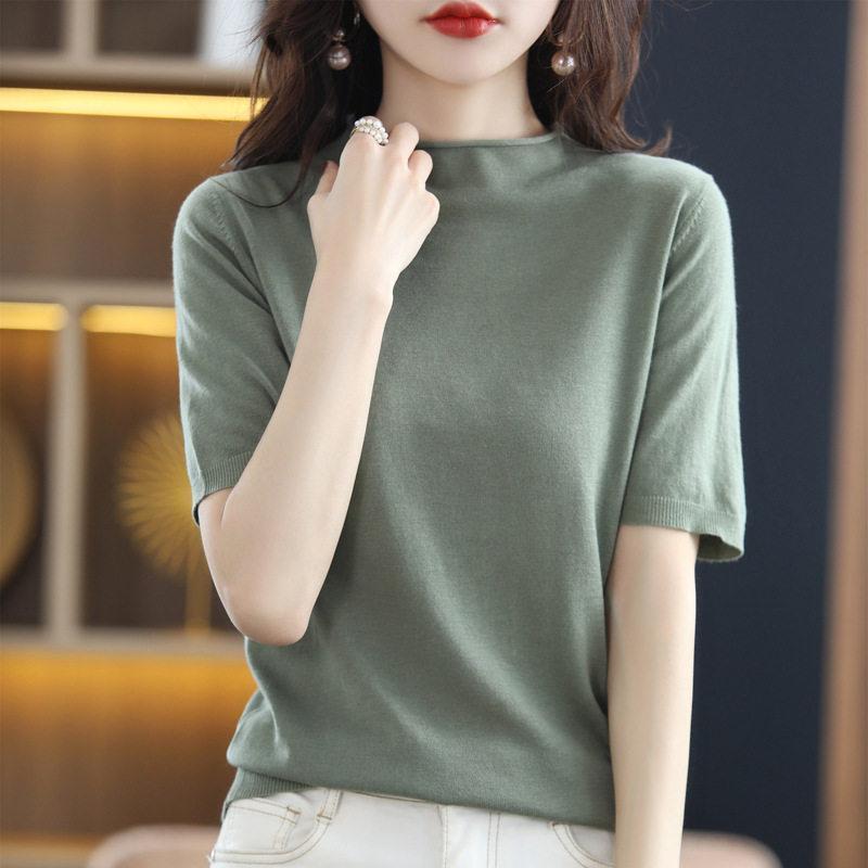 ニットtシャツ tシャツ ニット レディース 半袖 五分袖 ゆったり ス カットソー サマーニット 春 夏 オフィスカジュアル 大きいサイズ | ブランド登録なし | 10
