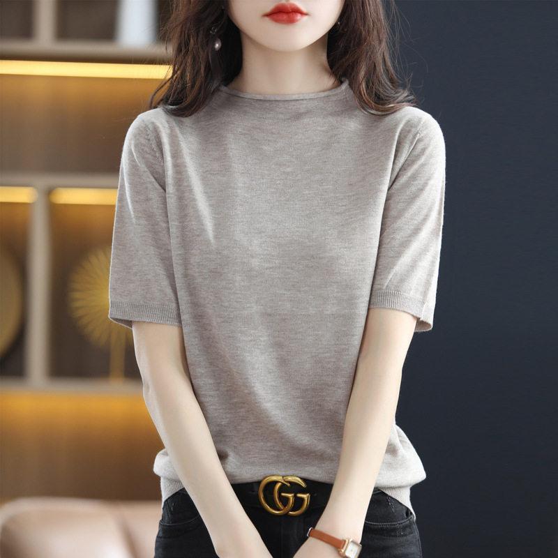 ニットtシャツ tシャツ ニット レディース 半袖 五分袖 ゆったり ス カットソー サマーニット 春 夏 オフィスカジュアル 大きいサイズ | ブランド登録なし | 12