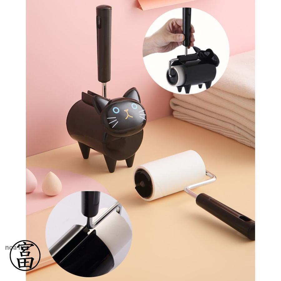コロコロクリーナー 日用品雑貨 掃除用品 粘着式クリーナー 猫 ネコ ミニサイズ コンパクト かわいい おしゃれ 自立 衣類 洋服 カーペット ホコリ | ブランド登録なし | 12