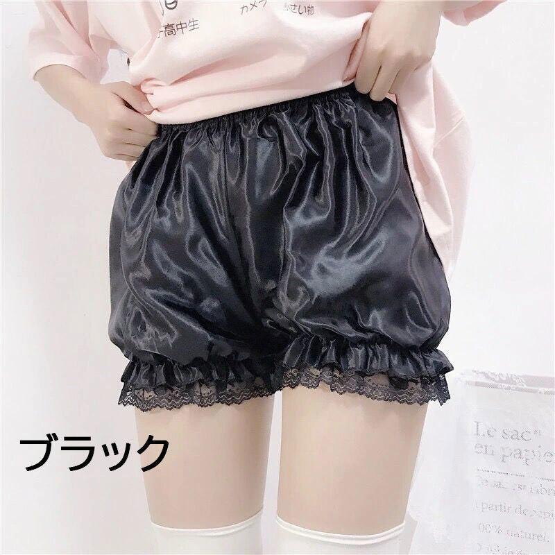 ペチパンツ かぼちゃパンツ ドロワーズ レディース 女性 インナー 下着 ショートパンツ ペチコート サテン調 レース コスプレ衣装 | ブランド登録なし | 12