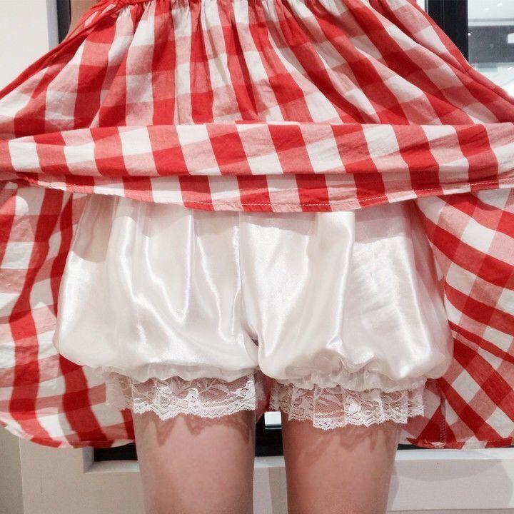 ペチパンツ かぼちゃパンツ ドロワーズ レディース 女性 インナー 下着 ショートパンツ ペチコート サテン調 レース コスプレ衣装 | ブランド登録なし | 02