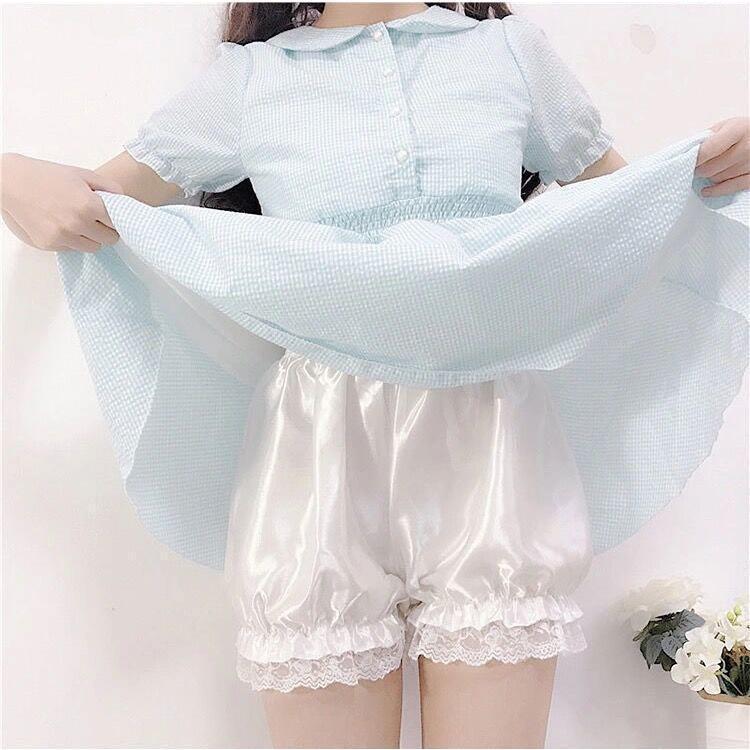 ペチパンツ かぼちゃパンツ ドロワーズ レディース 女性 インナー 下着 ショートパンツ ペチコート サテン調 レース コスプレ衣装 | ブランド登録なし | 03