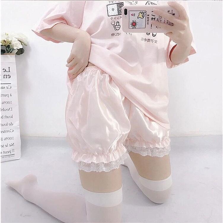 ペチパンツ かぼちゃパンツ ドロワーズ レディース 女性 インナー 下着 ショートパンツ ペチコート サテン調 レース コスプレ衣装 | ブランド登録なし | 09