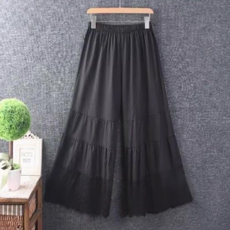 ペチパンツ レース レディース 森ガール 重ね着 透け感 ペチパンツ ロング ワイドパンツ ロングパンツ ワンピース下 裾レース 春夏秋 九分丈 ボト | ブランド登録なし | 02