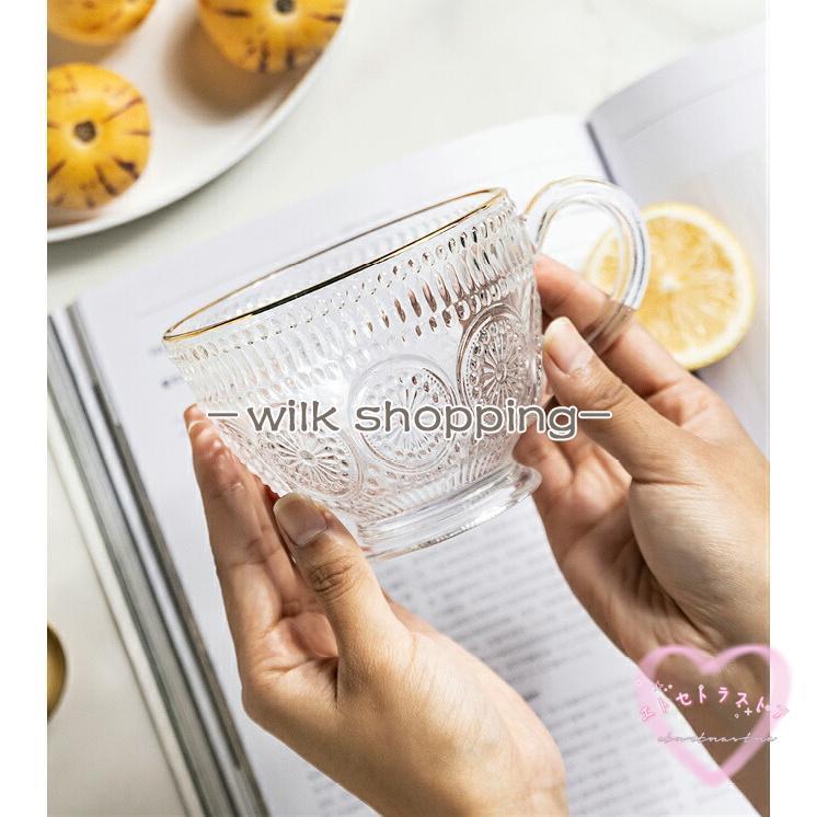 ガラス コップ おしゃれ グラス ハーブティー マグカップ 北欧 かわいい 大きめ 牛乳カップ ティーカップ コーヒーカップ | ブランド登録なし | 14