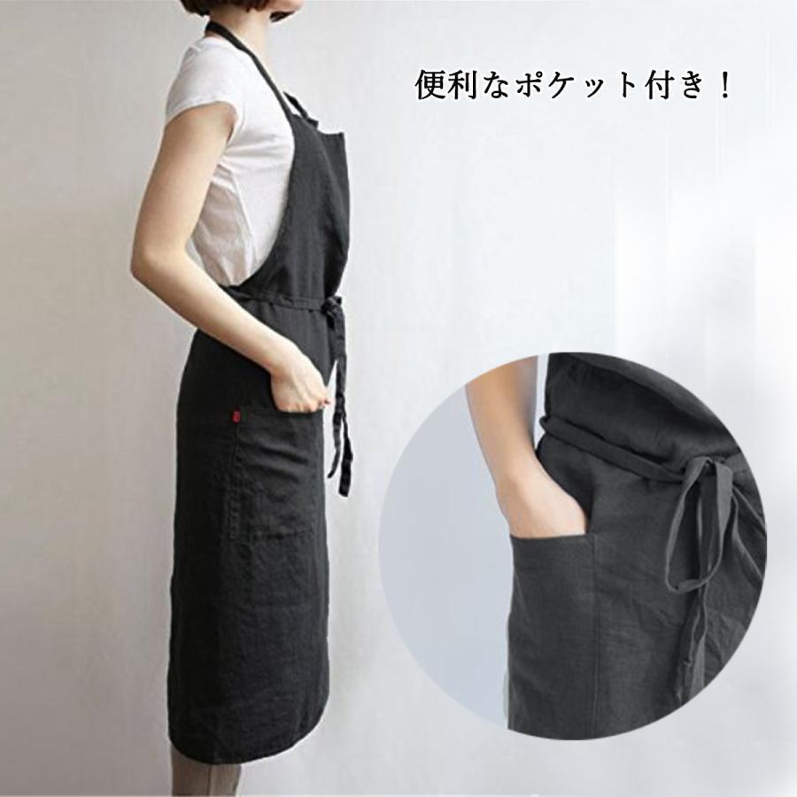 リネン エプロン おしゃれ ワンピース レディース メンズ 北欧 保育士 カフェ 安い ロング丈 かわいい ナチュラル | ブランド登録なし | 12