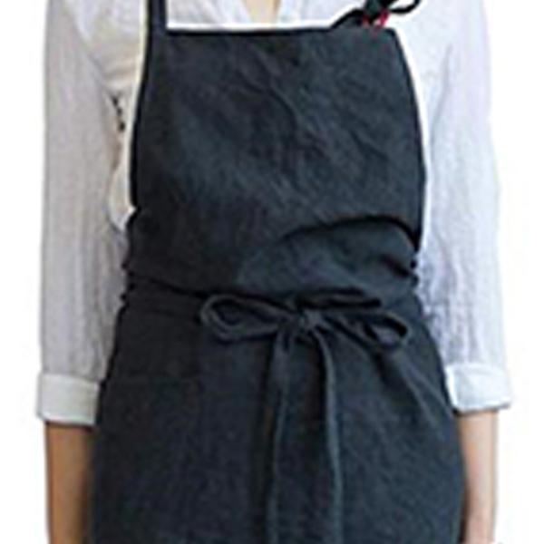 リネン エプロン おしゃれ ワンピース レディース メンズ 北欧 保育士 カフェ 安い ロング丈 かわいい ナチュラル | ブランド登録なし | 01