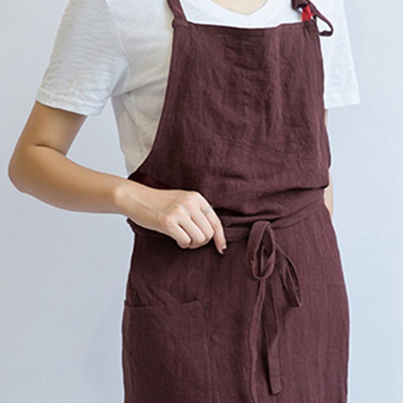リネン エプロン おしゃれ ワンピース レディース メンズ 北欧 保育士 カフェ 安い ロング丈 かわいい ナチュラル | ブランド登録なし | 03