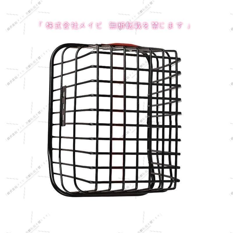 自転車用 リアバスケット 後ろカゴ 後ろかご 固定式 大容量 反射板付き スチール 荷物 荷台 通勤 通学 買い物 ブラック 黒 省スペース 整理整頓 | ブランド登録なし | 05